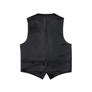 Black Mens Dress Vest with Paisley Design Back