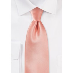 Solid Extra Long Tie in Pink-Coral Color