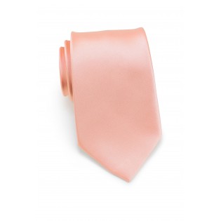 Solid Extra Long Tie in Pink-Coral Color