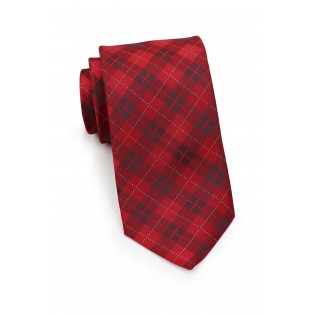 Apple Red Plaid Necktie