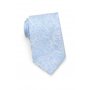 Sky Blue XL Paisley Tie