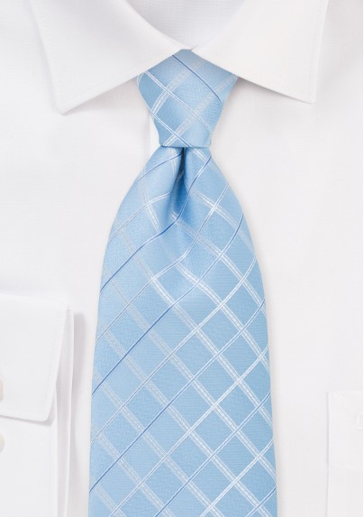Light Blue Checkered Tie - Mens-Ties.com