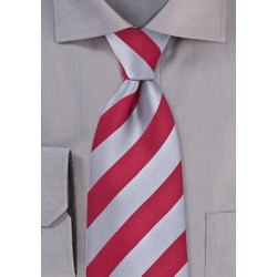 Red and Gray Striped Tie