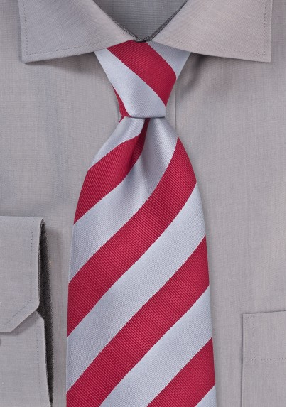Red and Gray Striped Tie