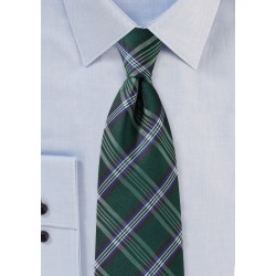 Tartan Plaid Tie in XL Length