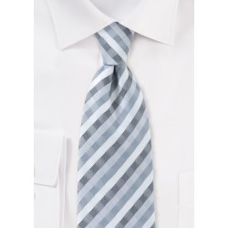 Modern Tie in Greys and Silver