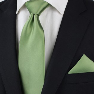 Sage Color Tie for Tall Men Styled