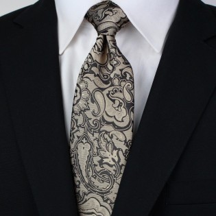 Golden Bronze Extra Long Necktie Styled