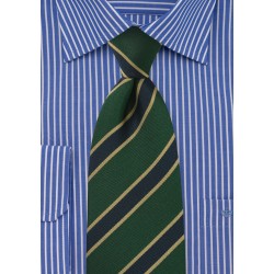 British Tie in Gold, Navy and Green