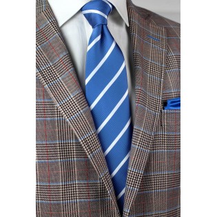 XL Size Repp Tie in Blue and Silver Styled