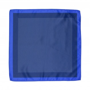 Royal Blue Dress Pocket Square with White Pin Dots