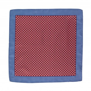 Designer Suit Pocket Square in Maroon Red and Blue