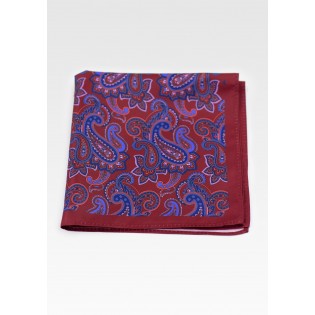 Traditional Paisley Design in Wine Red and Navy
