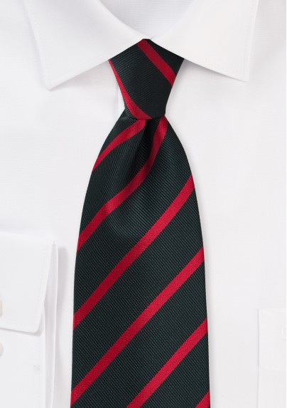 Black and Red Repp-Stripe Tie
