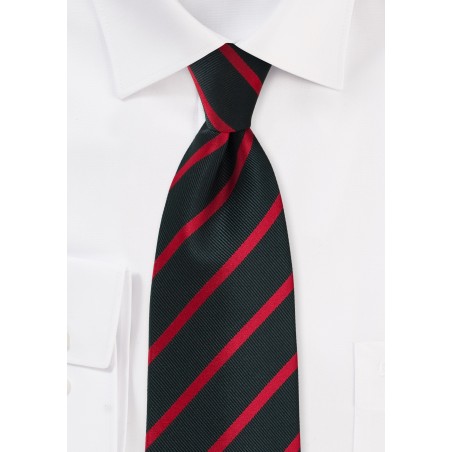 Black and Red Repp-Stripe Tie