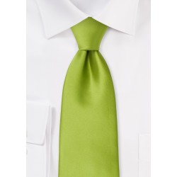 Bright Green Mens Tie in XL Length