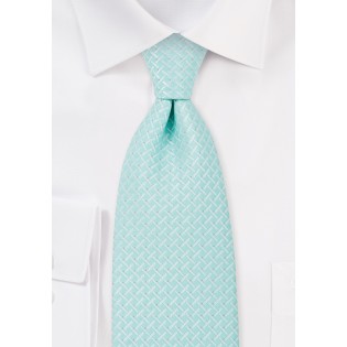 Light Cyan Blue Tie in XL Length