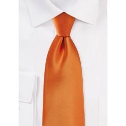 Tangerine Colored Tie in XL Length