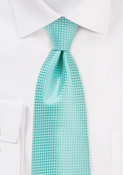 Extra Long Length Tie in Beach Glass Green
