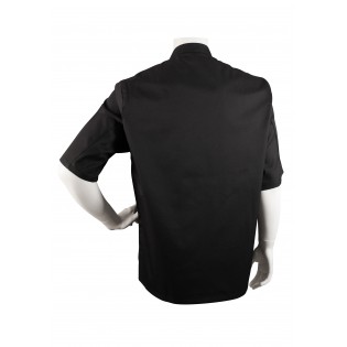 Mens Short Sleeve Chef Jacket in Jet Black Back