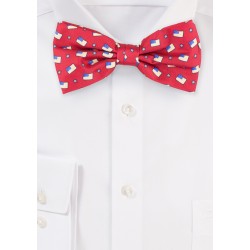American Flag Bow Tie in Crimson Red