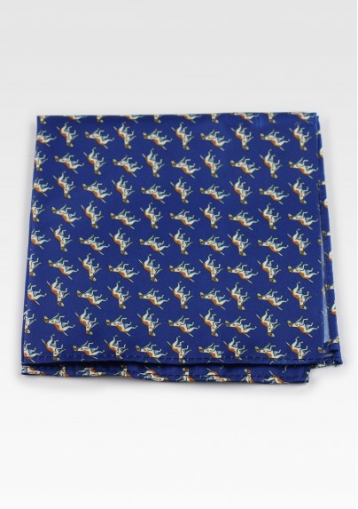 Navy Bow Tie with Fox Hounds