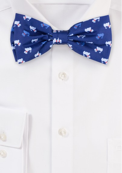 Royal Blue Bow Tie with Terrier Print