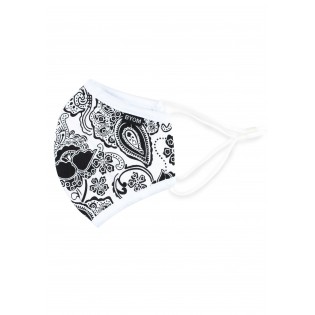 Black and White Floral Paisley Kids Mask