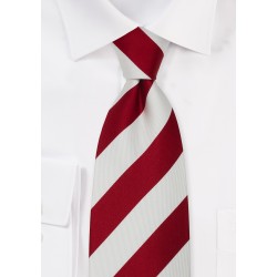 Striped Neck Ties - Classic Red & White Striped Tie