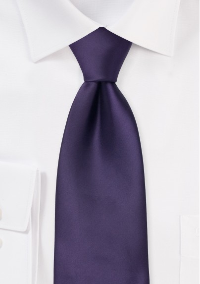 Solid Purple Necktie in XL Length