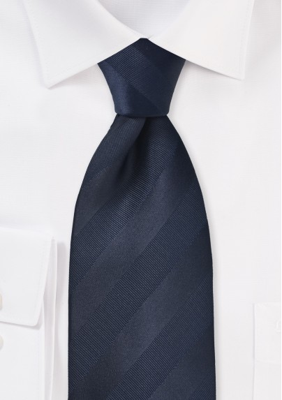 XL Striped Tie in Midnight Blue