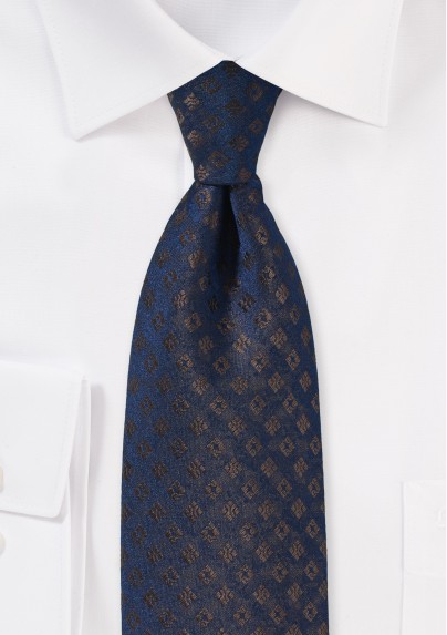 Woven Tie in Dark Blue with Bronze Sheen - Mens-Ties.com