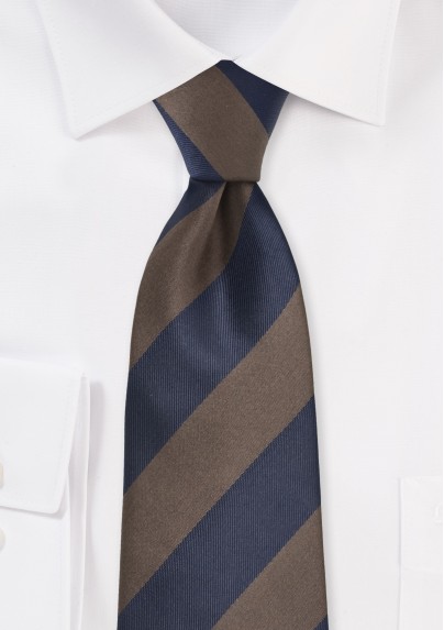 Chocolate Brown and Navy Striped Tie