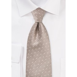 Extra Long Polka Dot Tie in Fawn