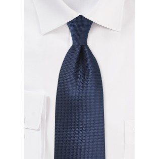 Dark Navy Textured Tie in XL