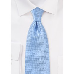 Solid Light Blue Tie with Textured Weave