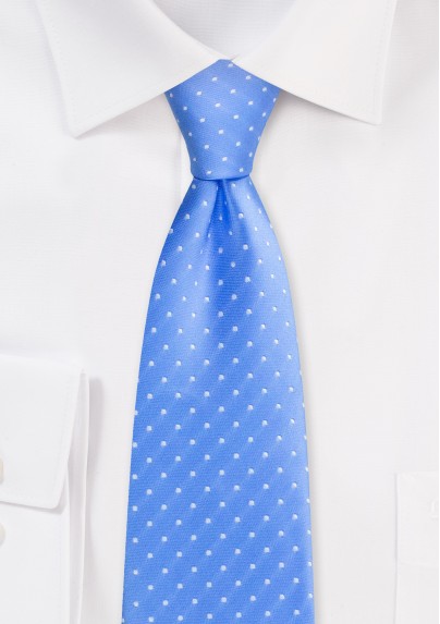 Coastal Blue Polka Dot Tie in XL Length
