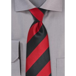 Wide Striped Tie in Black and Red