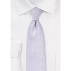 Skinny Lavender Color Tie with Pin Dot Pattern