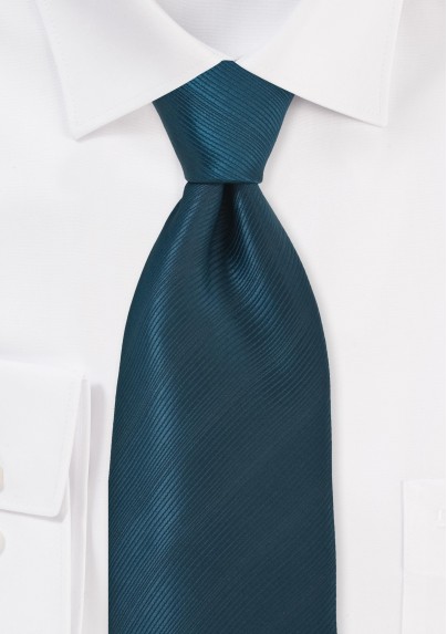 Ribbed Textured Dark Teal Tie in XL - Mens-Ties.com