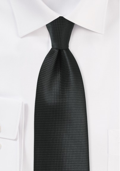 Textured Necktie in Jet Black