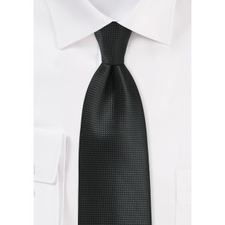 Textured Necktie in Jet Black