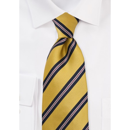Mustard Yellow and Navy Striped Tie