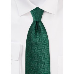 Pine Green Herringbone Tie
