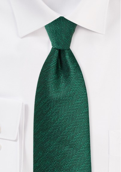 Pine Green Herringbone Tie