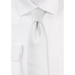 Skinny Pin Dot Tie in Bright White