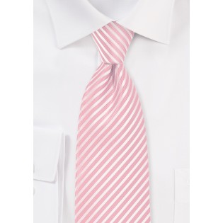 Petal Pink Striped Tie in XL