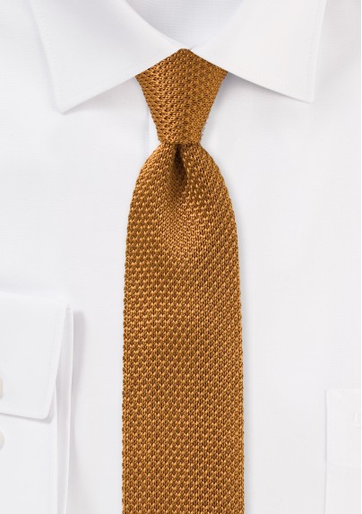 Camel Colored Knitted Silk Tie