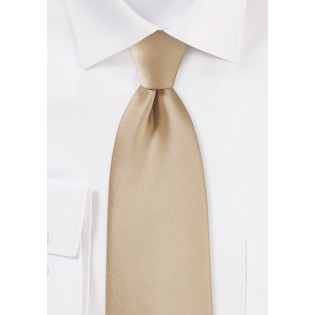 Oatmeal Colored Tie in XL Length