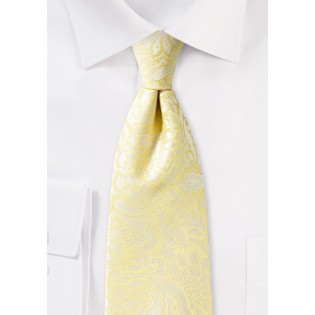 Sunshine Yellow Paisley Tie